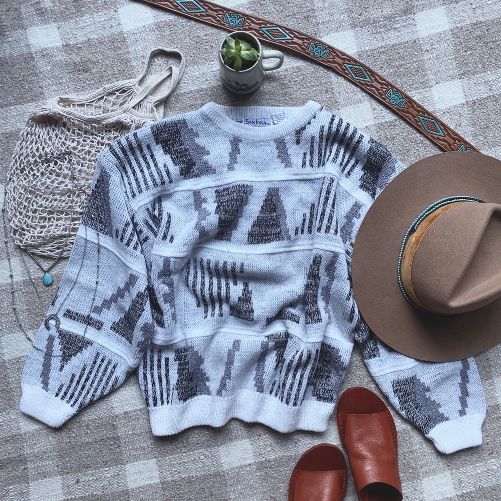 Vintage Oversized Abstract Sweater - image 2